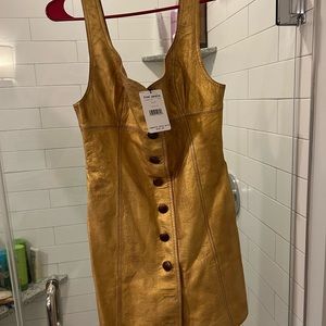 FREE PEOPLE gold dress size 6